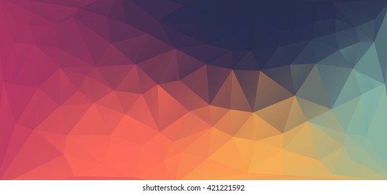 Colorful geometric background with triangles and copy space for custom text. 