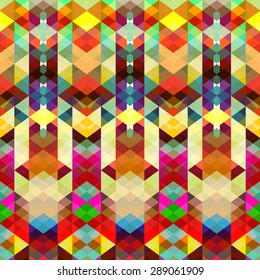 Colorful geometric background with triangles. Colorful geometric background. Retro pattern of geometric shapes. Colorful-mosaic-banner. 
