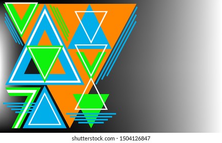 Colorful geometric background, triangular shapes, template for logo, space for text.