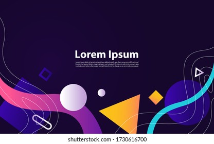 Diseño de vectores de fondo geométrico colorido. Composición abstracta con formas.