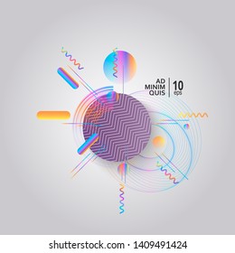 Colorful geometric background with vector fuid shapes composition