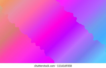 Colorful geometric background. Vibrant gradient.  Wavy pattern. Fluid shapes composition. Minimal design. Vector illustration 