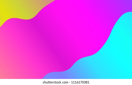 Colorful geometric background. Vibrant gradient.  Wavy pattern. Fluid shapes composition. Minimal design. Vector illustration 