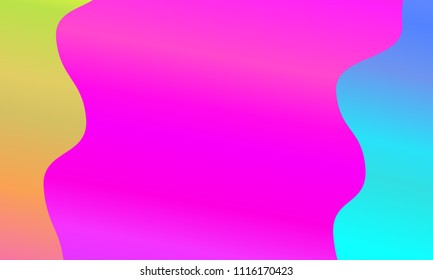Colorful geometric background. Vibrant gradient.  Wavy pattern. Fluid shapes composition. Minimal design. Vector illustration 