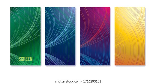 Colorful geometric background. Wallpapers set for mobile app. Modern screen vector design for mobile app. Vector image.