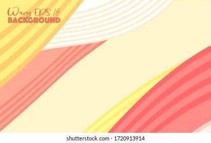 colorful geometric background with wavy design, vector EPS 10
