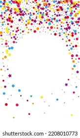 Vector blanco de fondo geométrico colorido. Tarjeta aislada de Polka. Geométrico del Arcoiris. La felicidad del Punto Brillante. Textura de la boda circular.