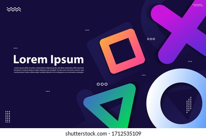 Colorful geometric background.Gradient shapes composition.