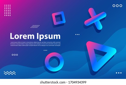 Colorful geometric background.Gradient shapes composition.Fluid shapes composition. 