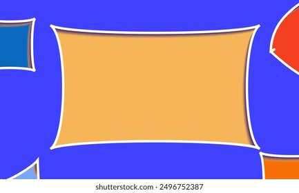 Colorful Geometric Banner Design. Vibrant Abstract Frame Background. playful wallpaper. rectangle border lines illustration. social media post template. Modern Geometric playground illustration.
