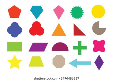 colorful Geometric basic shapes vector isolated element design. Abstract geometric frame. Badges black icon, banners or tags. Vector shapes set. EPS 10