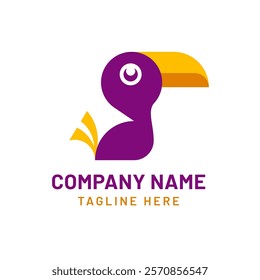  Colorful geometric bird logo design, Abstract business identity template