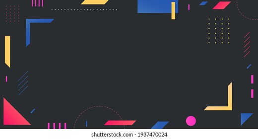 Colorful Geometric Black Memphis Background