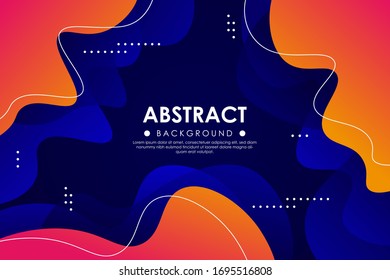 Colorful geometric blue background. Fluid shapes composition. Eps10 vector.
