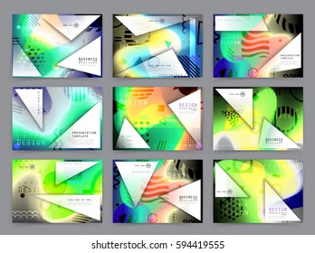 Colorful geometric brochure design. Leaflet abstract background. Modern layout template. Vector