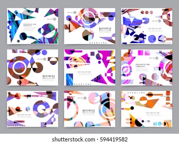 Colorful geometric brochure design. Leaflet abstract background. Modern layout template. Vector