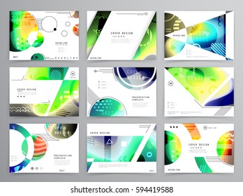 Colorful geometric brochure design. Leaflet abstract background. Modern layout template. Vector