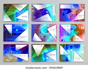 Colorful geometric brochure design. Leaflet abstract background. Modern layout template. Vector