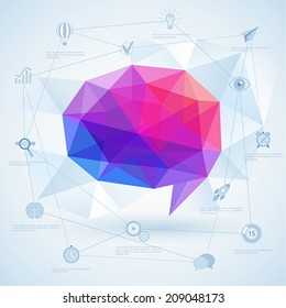 Colorful geometric bubble for speech. Vector illustration.