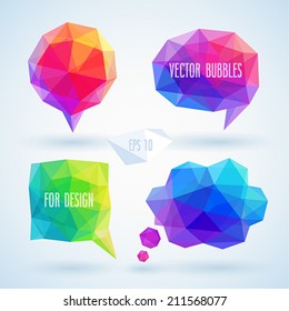 Colorful geometric bubbles for speech. Vector illustration.