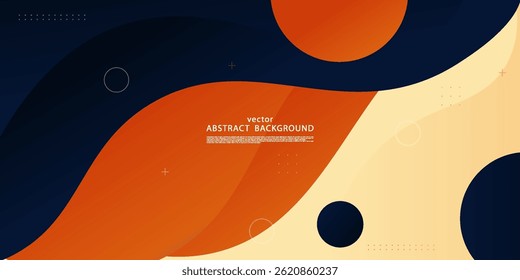 Colorful geometric business banner design. Creative banner design with wave and circle shape as template. Simple design on horizontal banner. Vector Eps10