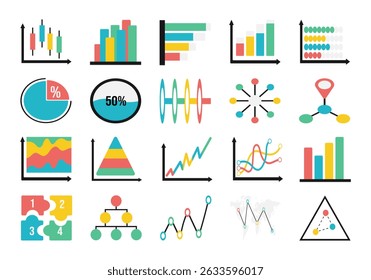 Colorful Geometric Chart Element Set