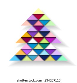 Colorful Geometric Christmas Tree, vector eps10 illustration