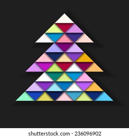 Colorful Geometric Christmas Tree, vector eps10 illustration