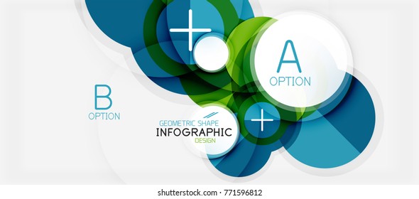 Colorful geometric circle modern abstract background with infographics option elements. Business presentation template
