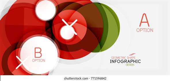 Colorful geometric circle modern abstract background with infographics option elements. Business presentation template