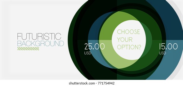 Colorful geometric circle modern abstract background with infographics option elements. Business presentation template