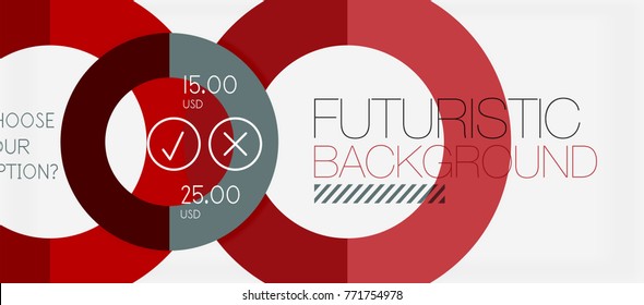 Colorful geometric circle modern abstract background with infographics option elements. Business presentation template