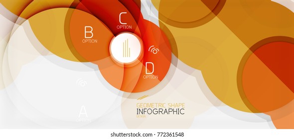 Colorful geometric circle modern abstract background with infographics option elements. Business presentation template