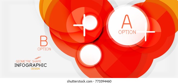 Colorful geometric circle modern abstract background with infographics option elements. Business presentation template