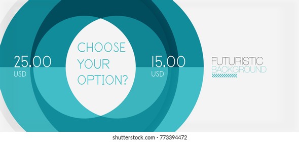 Colorful geometric circle modern abstract background with infographics option elements. Business presentation template