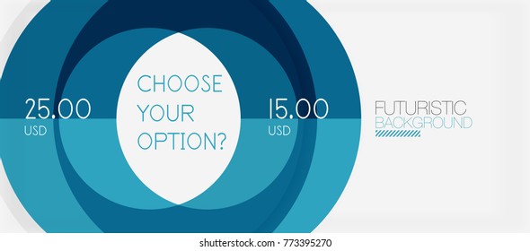 Colorful geometric circle modern abstract background with infographics option elements. Business presentation template