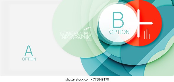 Colorful geometric circle modern abstract background with infographics option elements. Business presentation template