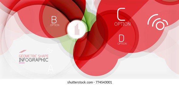 Colorful geometric circle modern abstract background with infographics option elements. Business presentation template