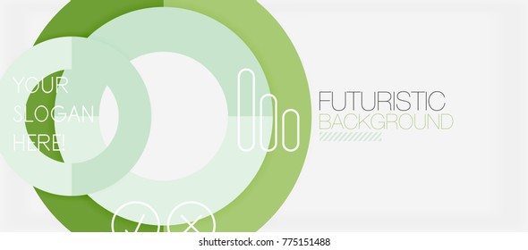Colorful geometric circle modern abstract background with infographics option elements. Business presentation template