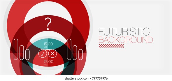 Colorful geometric circle modern abstract background with infographics option elements. Business presentation template