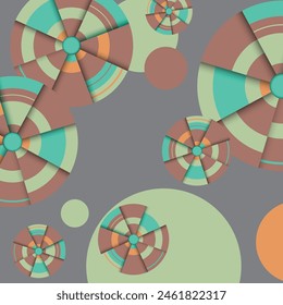 Bunte geometrische Kreise formen den Hintergrund. Vektorillustration.