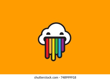 Colorful Geometric Cloud Logo design vector template.
Funny Entertainment Kids Logotype concept icon.