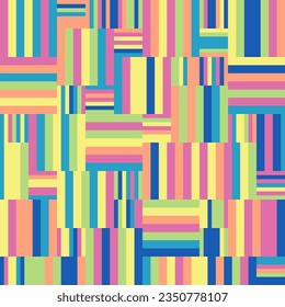 Colorful geometric composition. Vertical and horizontal multi-colored lines. Seamless layout for textures, wallpapers, covers, clothes and simple backgrounds