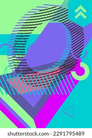 Colorful geometric cover. Abstract busy geometry background. Minimal vector illustration.