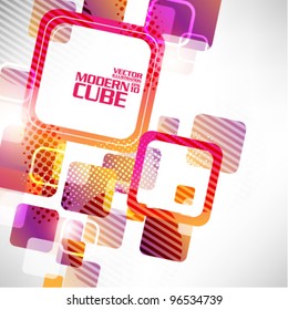 Colorful Geometric Cube Vector Background Design