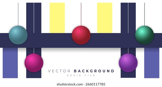 Diseño geométrico colorido con bolas degradadas
