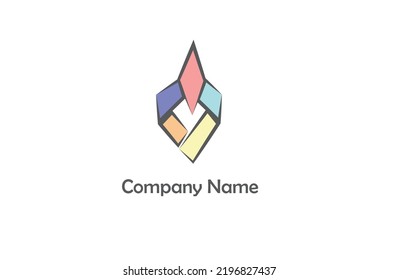 Plantilla de logotipo de diseño geométrico colorido para cualquier empresa.