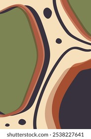Cartel geométrico colorido del diseño, Plantilla del Vector. Estética minimalista Elementos simples arte interior