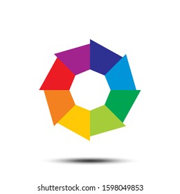 Colorful Geometric Diaphragm Icon Vector Logo Template, EPS 10