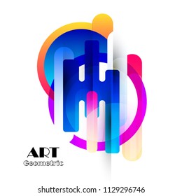 Colorful geometric element. Vector abstraction.